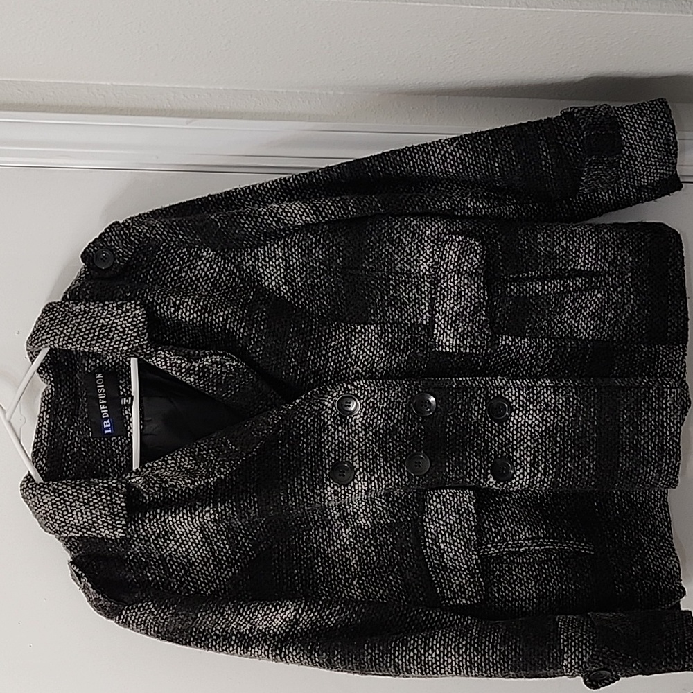 Women's I.B. Diffusion XL Black and White Dress Coat with Lining & deep pockets